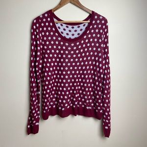 NWOT Kensie Red Polka Dot Sweater, L